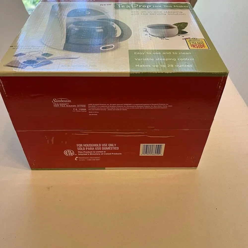 Sunbeam Tea Drop Hot Tea Maker The All-In-One Steeping HTM3 New Sealed In Box